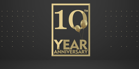 10 th year anniversary gold typography logo