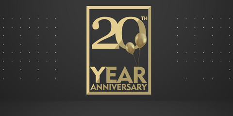 20 th year anniversary gold typography logo