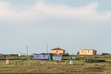 Shaft and tradional house in the soputhafrican transkei region, South Africa