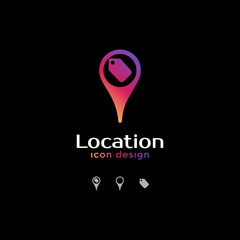 discount label icon. location icon for map