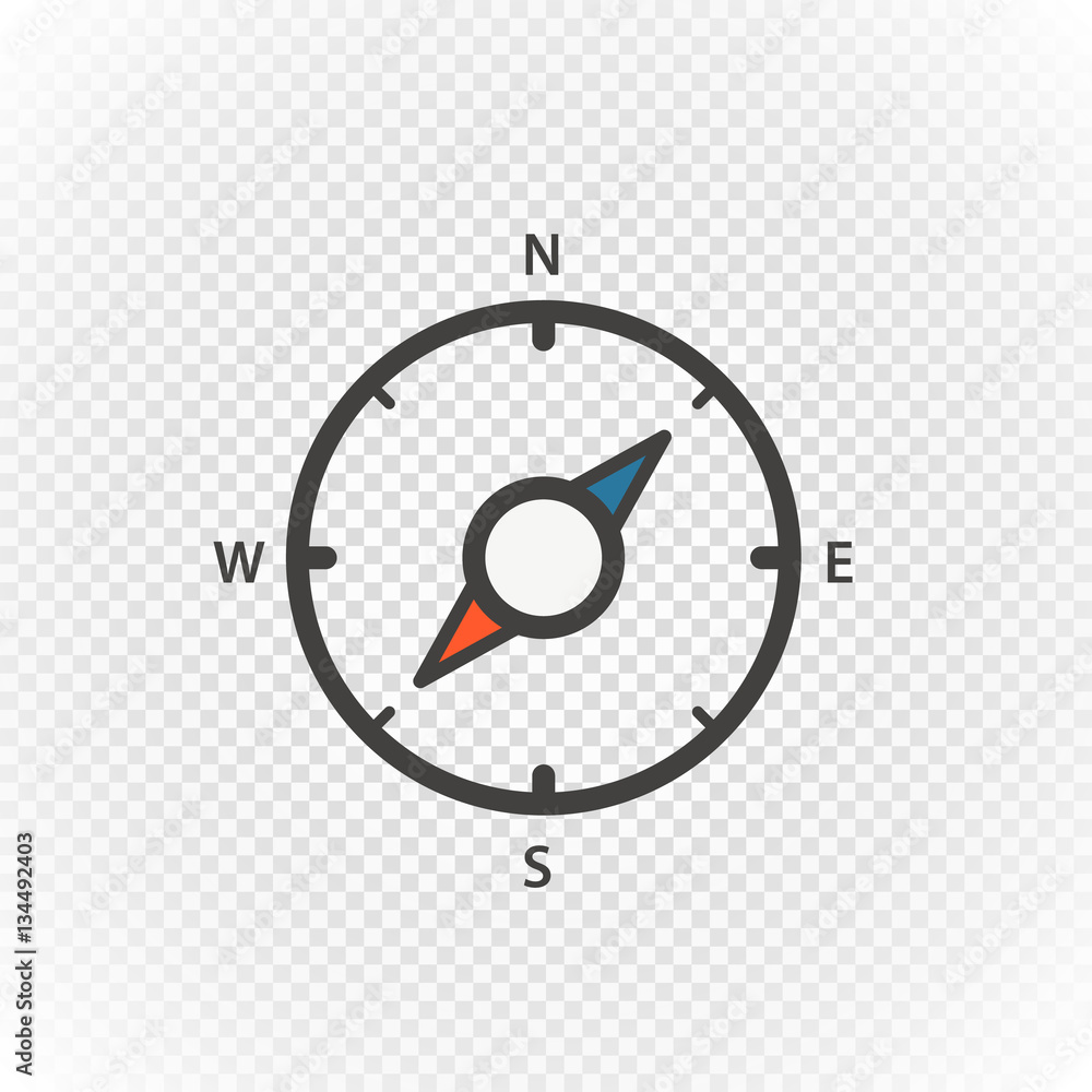 Aufkleber Compass retro design vector icon isolated on transparent