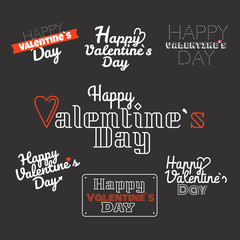 Happy valentines day wishes logo set. Valentines vector labels c