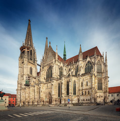 Fototapeta na wymiar St Peter Cathedral, Regensburg, Bavaria, Germany