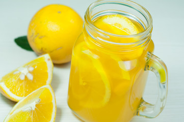 Fresh orange juice from orange fruit fresh