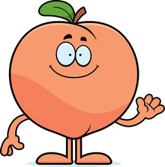 Cartoon Peach Waving