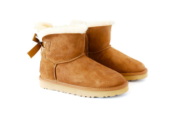 pair of uggs with fur