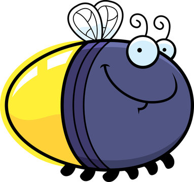 cartoon firefly smiling yellow blue clip art preview