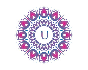 U Letter Abstract Ornament Logo
