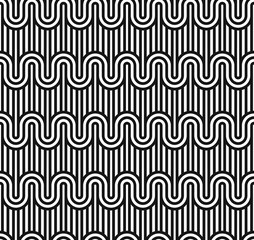 Vector seamless pattern. Geometric striped ornament. background