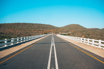 Bridge over Great Fish river, Eastern Cape, South Africa. Toned cool artistic choice.