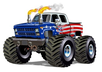 Cartoon Monster Truck. Available EPS-10 separated by groups and layers with transparency effects for one-click repaint © Mechanik