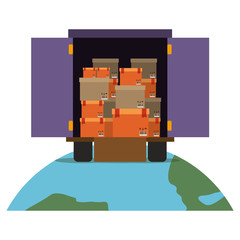 Delivery and logistic icon vector illustraton graphic design