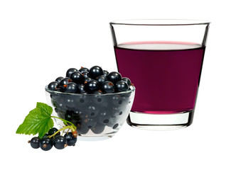 Currant drink in a glass with berries currants