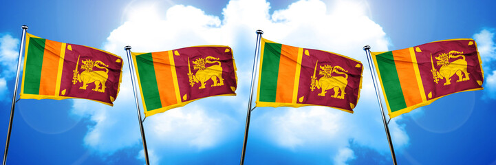 Sri lanka flag, 3D rendering, on cloud background