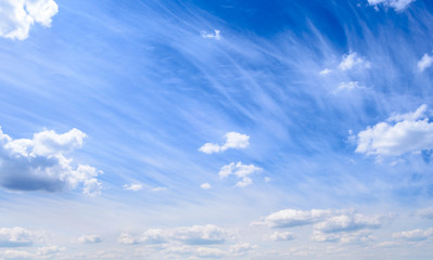 Beautiful White Summer Clouds in the Deep Blue Sky