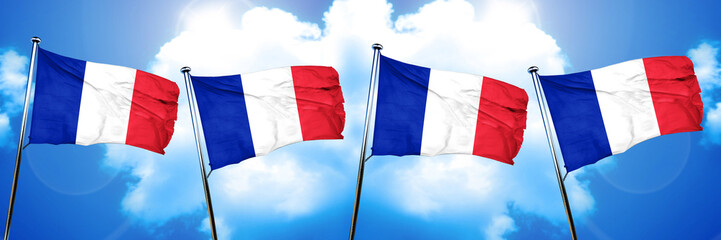 France flag, 3D rendering, on cloud background