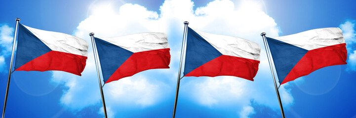 Fototapeta na wymiar czechoslovakia flag, 3D rendering, on cloud background