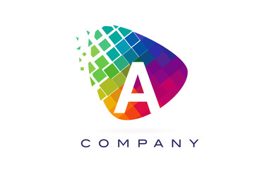Letter A Colourful Rainbow Logo Design.