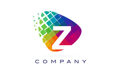Letter Z Colourful Rainbow Logo Design.