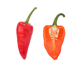 chili peppers on white background