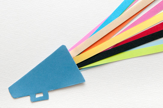 Announcement background template with retro megaphone