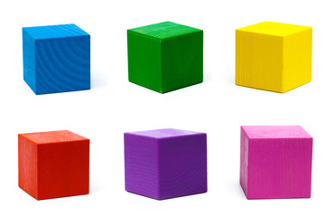 multicolor wooden game cube