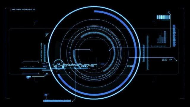 Futuristic viewfinder. High quality futuristic viewfinder. It's ideal for the inside to the movie or animation material. Inside three animations: 1. Blue glowing viewfinder, 2. White, matte viewfinder