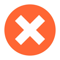 Fototapeta premium Flat delete icon circle remove sign exclusion button