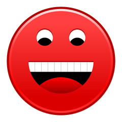 Fototapeta premium Red smiling face cheerful smiley happy emoticon