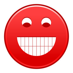 Red smiling face cheerful smiley happy emoticon
