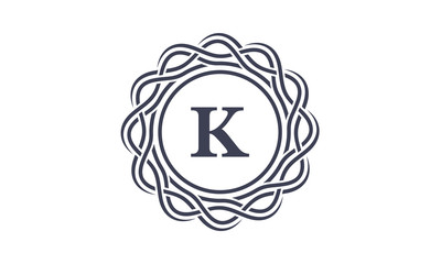 K Letter Crest Logo
