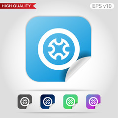 Colored icon or button of cross symbol with background