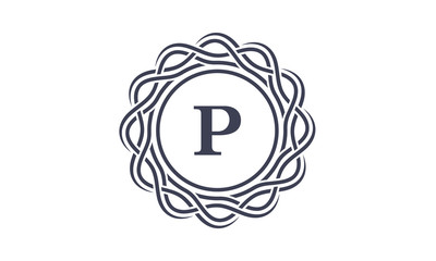 P Letter Crest Logo