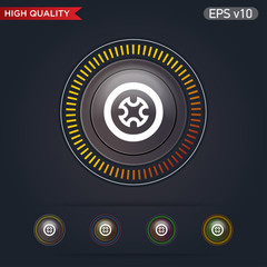 Colored icon or button of cross symbol with background