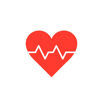 Heartbeat symbol. heart beat pulse icon vector, solid logo illustration, colorful pictogram isolated on white