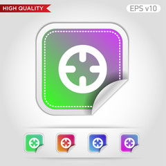 Colored icon or button of target symbol with background