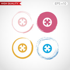 Fototapeta premium Colored icon or button of target symbol with background