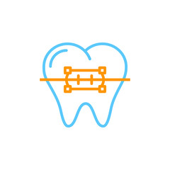 Braces line icon, outline vector logo illustration, linear colorful pictogram isolated on white
