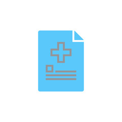 Medical report. document with cross vector icon,  logo illustration, colorful pictogram isolated on white