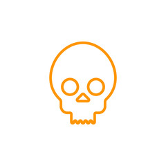 skull, cranium line icon, outline vector logo illustration, linear pictogram isolated on white
