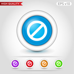 Colored icon or button of stop symbol with background