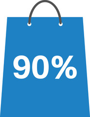 Shopping bag with 90 percent