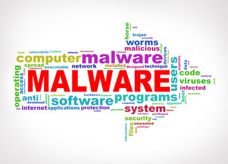 Arrow shape wordcloud tags malware