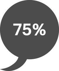Speech bubble include 75 percent