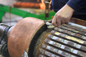 electric motor rotor of stock.