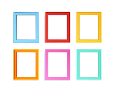 Multi colored photo frames for children picture composed in composition.