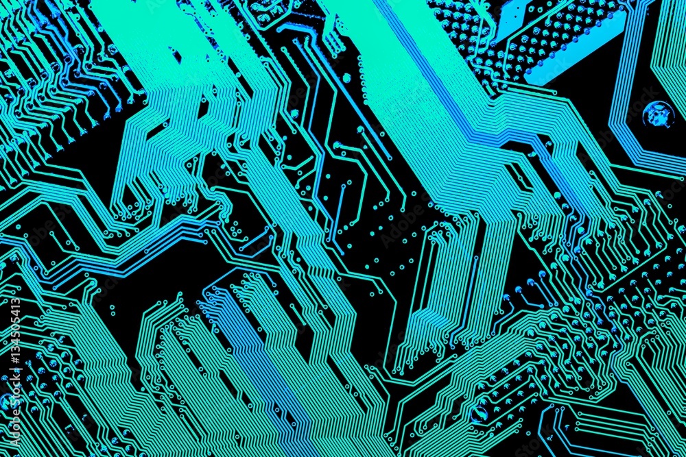 Poster circuit board. electronic computer hardware technology. motherboard digital chip. tech science backg