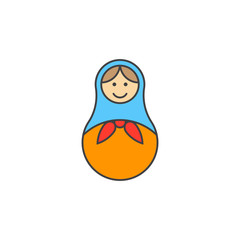 Russian nesting doll line icon, Matryoshka filled outline vector sign, linear colorful pictogram isolated on white, logo illustration