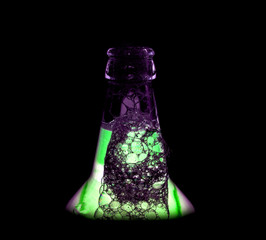 open bottle of beer on a white background