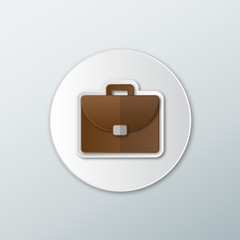 Portfolio Icon in a flat style with shadow on a white background